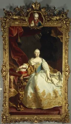 Portret van Keizerin Maria Theresia met Jozef II als kind